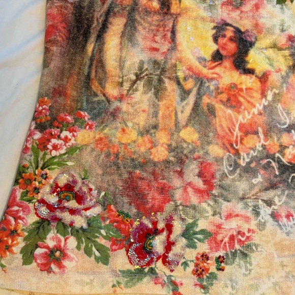 Religious Cream Vintage Embellished Summer Top - Picture 6 of 6